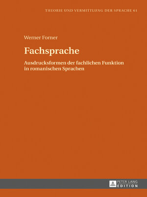 cover image of Fachsprache